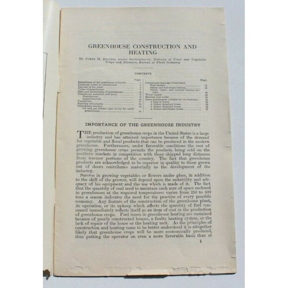 Vtg 1937 Farmers Bulletin US Dept of Agriculture No 1318 Greenhouse Construction - Picture 2 of 5